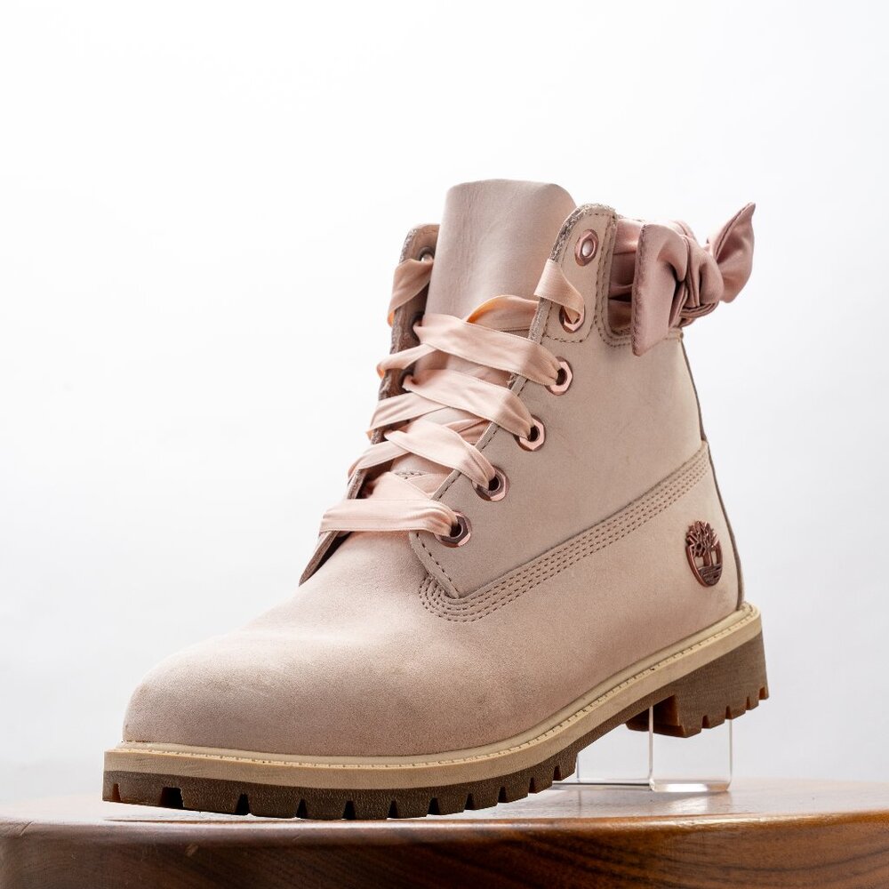 Timberland 6 Inch Premium Junior 'Light Pink Bow' Size 5 Girls